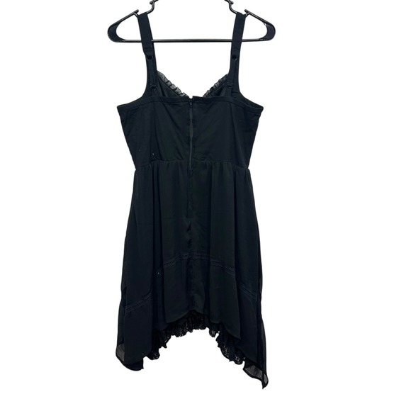 Hot Topic Black Lace Dress Womens L Goth Y2K Dark Romance Asymmetrical - Picture 6 of 7